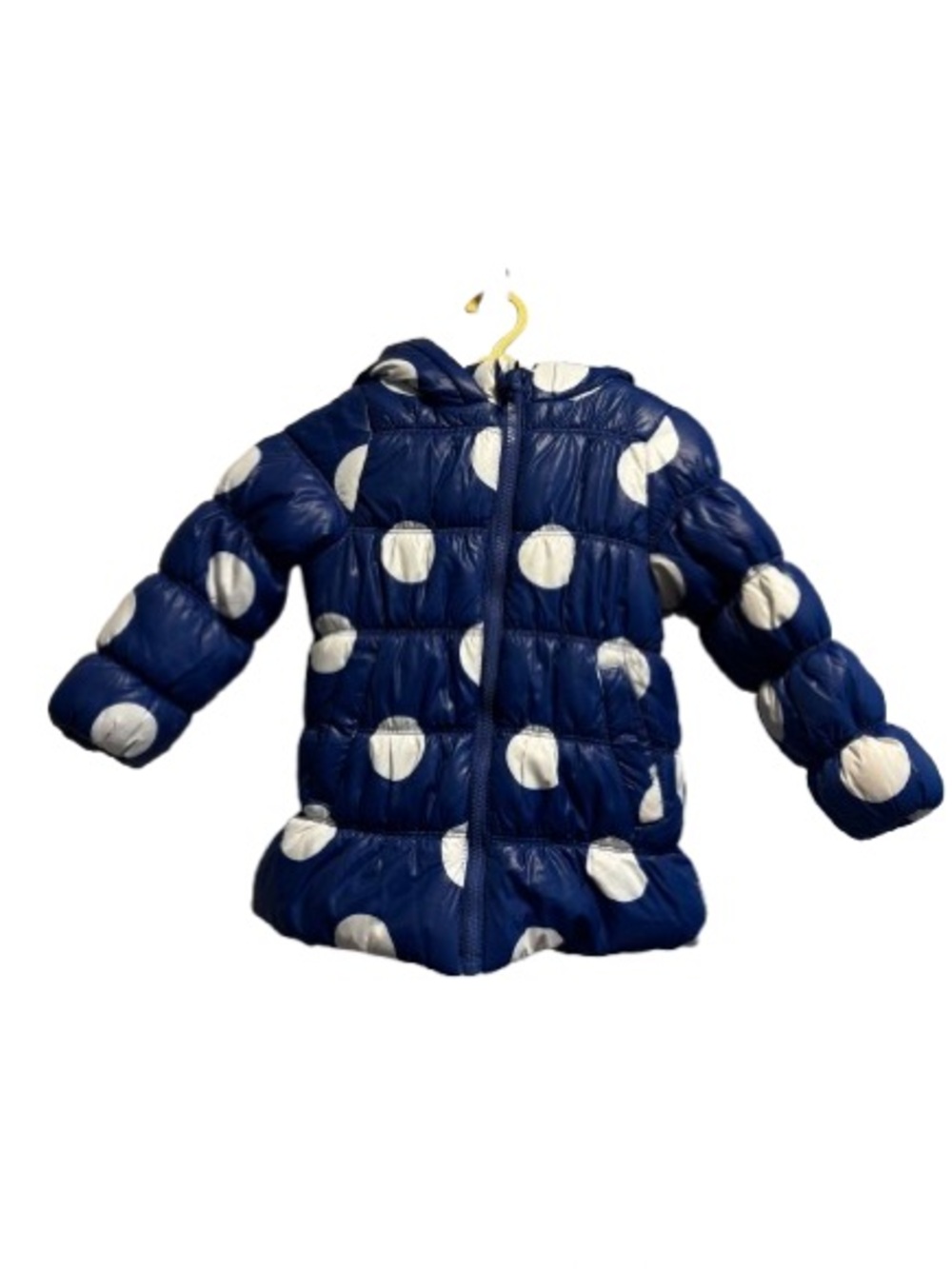 Pumpkin Patch Royal Blue and White Polka Dot Puffer Jacket